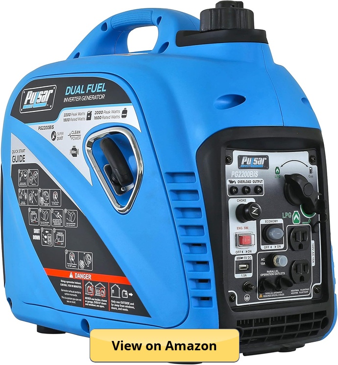 Pulsar 2,200W Portable Dual Fuel Quiet Inverter Generator
