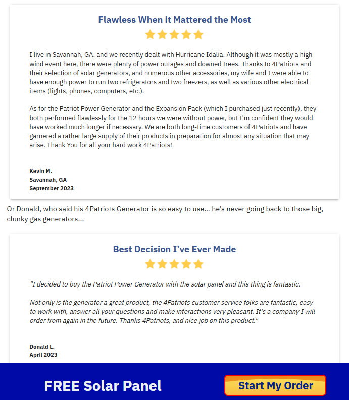 What the Patriot Power Generator 2500X Reviews Say